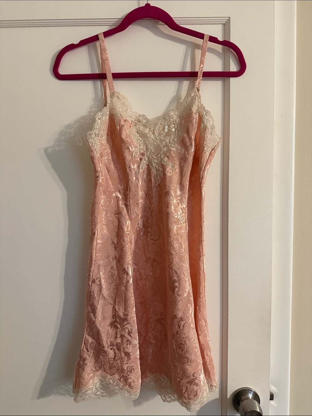 Victoria’s Secret gold label Lace-Trim Slip Dress in Blush Pink